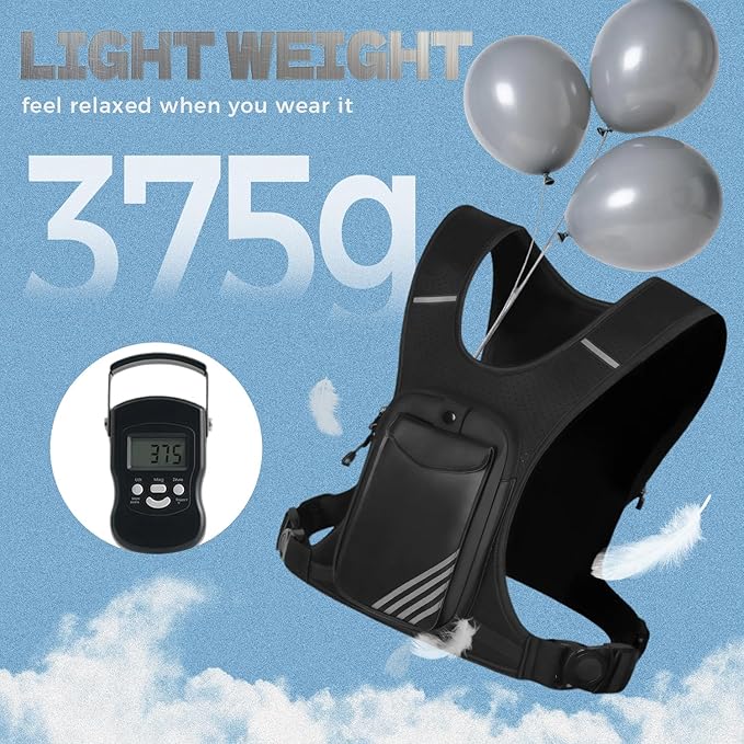 Running Hydration Vest Backpack Chest Bag with 800 ML Water Bladder, Minimalist Lightweight Running Vest for Women Men with Phone Holder, Extra Storage for Hiking Cycling Marathon