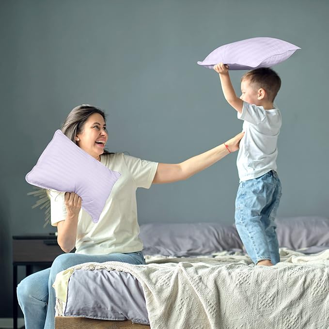 Utopia Bedding Toddler Pillow (Lavender, 2 Pack), 13x18 Pillows for Sleeping, Soft and Breathable Cotton Blend Shell, Small Kids Pillow Perfect for Toddler Bed and Travel (Intended for Age 2 and up)