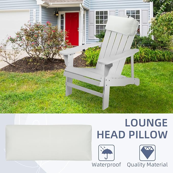 Chaise Lounge Head Pillow, 2 Pack Outdoor Lounge Chair Pillows with Adjustable Strap Longue Head Pillow Headrest Pillows for Patio Backyard Beach Pool Garden Recliner(Beige)