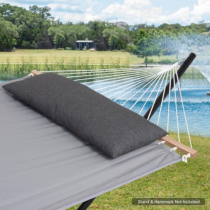 SUNCREAT Detachable Extra Large Outdoor Hammock Pillow with Ties, Dark Gray