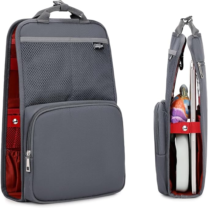 Unisex Foldable Vertical Backpack Organizer Insert for Tote Bag, Carry On, Picnic, Camping - With Pockets & Handle