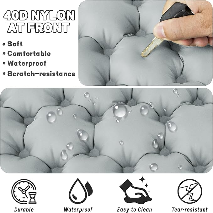 ONTYZZ Inflatable Seat Cushion Lightweight Stadium Seat Pad Travel Air Seat Cushion for Hiking Office Airplane Stadium Car