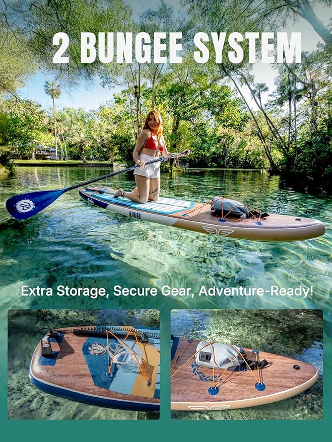 Niphean (Extra Large) Inflatable Paddle Board, SUP for 2+1 People/Family, Stand Up Paddle Board with (Beginner Friendly) StabilTrac Fin, Waterproof Phone Pouch, Paddle Boards for Adults, Gift Ideas