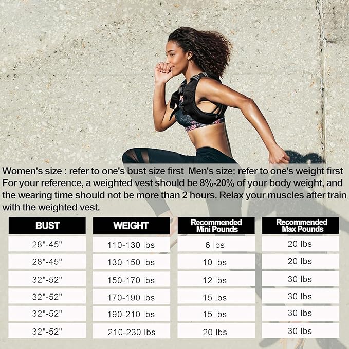 Weighted Vest Weighed Vest Women Men Kids, 8lb/12lb/16lb/19lb Body Weight Vest with Reflective Stripe, Adjustable Weighted Vest for Strength Training, Running, Walking, Workout, Jogging