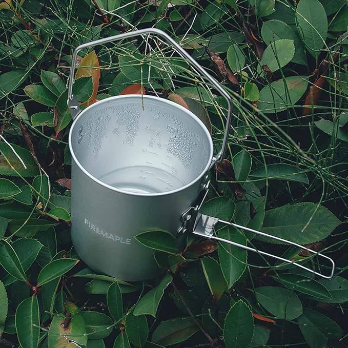 Fire Maple Frost 0.9L Camping Pot Aluminum with Detachable Handle, Backpack Bushcraft Gear, Campfire Cooking Equipment Self-locking Handle