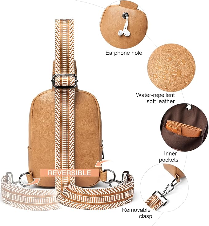 3L SMALL Sling Bag Fanny Packs For Women Men Mini Crossbody Chest Belt Travel Bag Purse Handbag Faux Leather Fashion Cute Light Grey