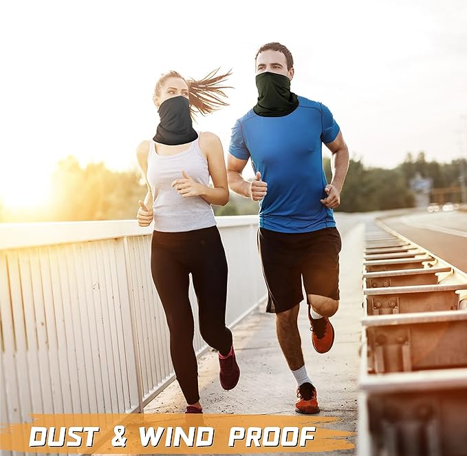 6 Pack Neck Gaiter Bandana Face Mask: Cooling Gator Mask Face Cover Neck Scarf Balaclava