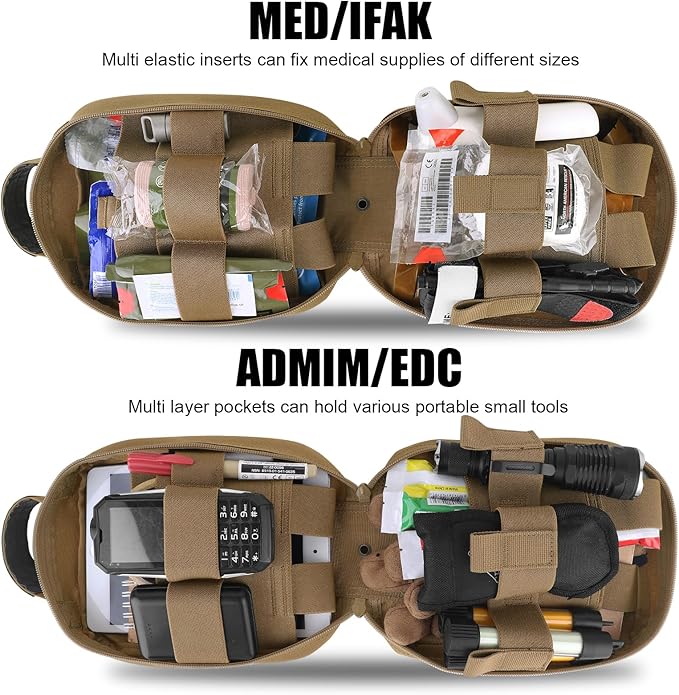 PETAC GEAR Tactical Rip Away Medical IFAK Pouch Tear Off First Aid EDC Pouches Molle & Belt Outdoor Emergency Survival Bag