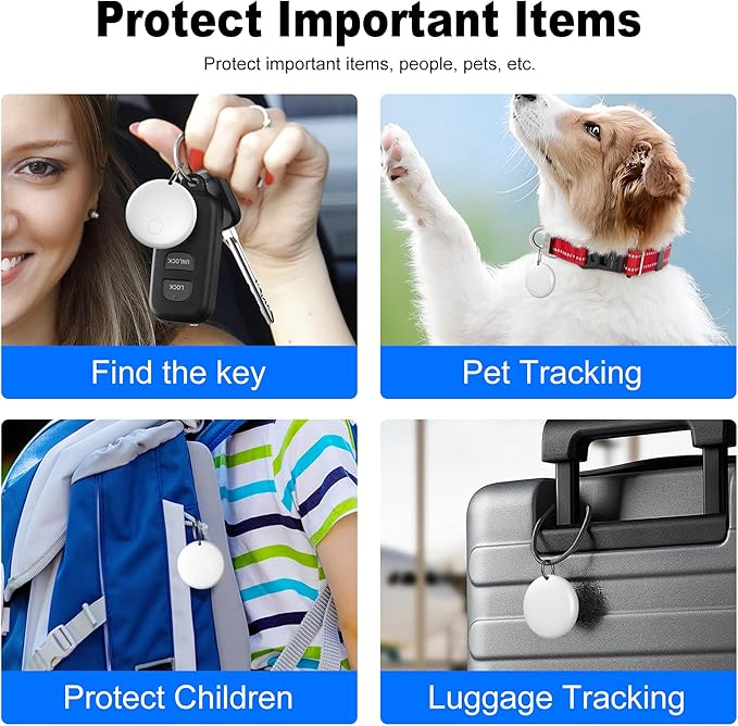 Air Tag for Android Air Tags-4 Pack Android（NOT for iOS） Bluetooth Tracker for Android Smart Tracking Tag for Google Find Hub Device App. Finder for Suitcase, Backpack, Purse,Keys, Luggage,etc