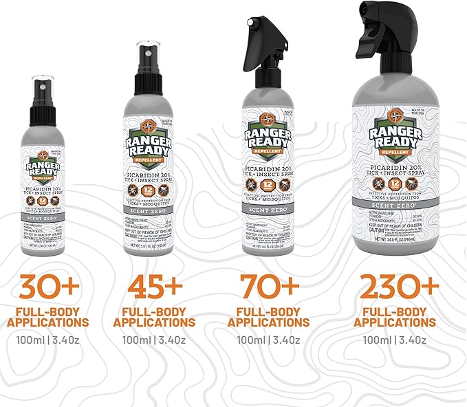Ranger Ready Picaridin 20% Tick & Insect Repellent, Ranger Orange Scent Deet-Free Bug Spray, Travel Size 3.4 Oz. (Pack of 2)