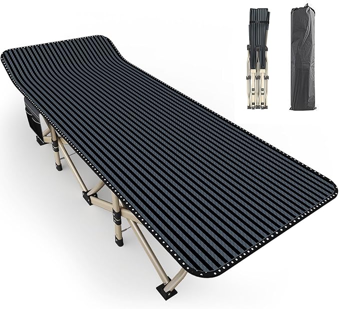 ATORPOK Oversized Camping Cot for Adults, Extra Wide 31.5'' Folding Bed with Carry Bag, Lightweight 500lbs Support, Portable Sleeping Cot for Home, Office, Camping