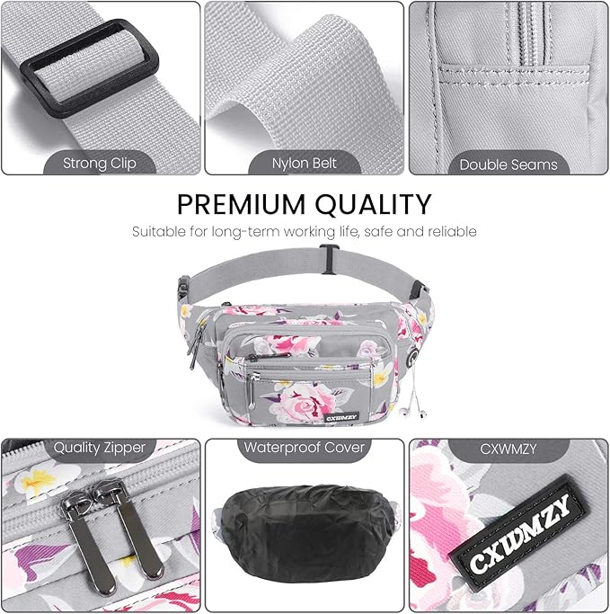 CXWMZY Fanny Packs For Women & Men Waist Pack Hip Bum Bag with Multi-Pockets Large Capacity Waterproof , for Disney Traveling Casual Cycling Running Hiking