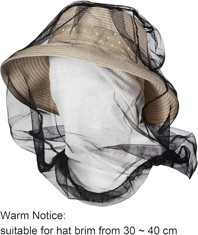 HESTYA 4 Pack Mosquito Bug Net Mesh for Head Mosquito Head Net Face Neck Fly Netting Hood from Insect Bugs Gnats for Outdoor