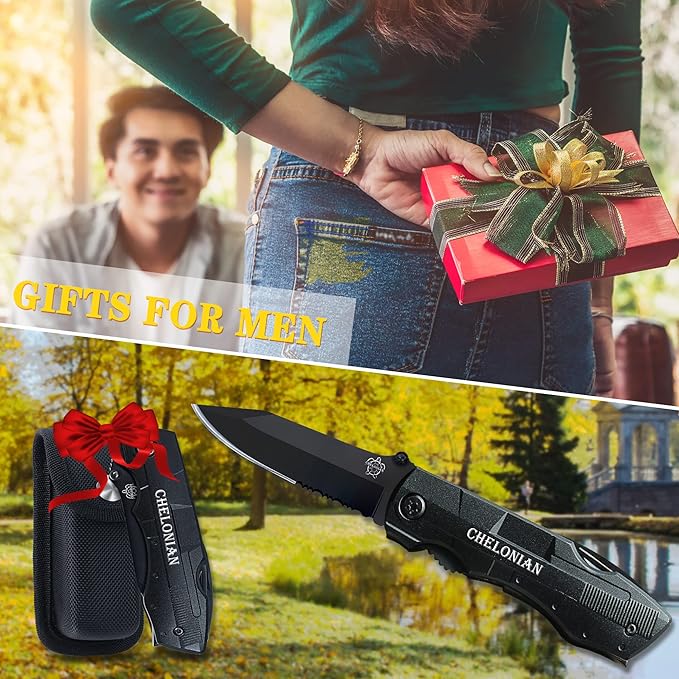 Multifunction Tactical Knives with Pliers Screwdrivers Bottle Opener Durable Sheath,Cool Multitool for Work Camping Fishing Adventuring Daily Use,Men Gifts