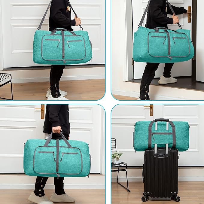 Vomgomfom Travel Duffle Bag for Men,65L 85L 115L Foldable Travel Duffel Bag with Shoes Compartment Overnight Bag for Men Women