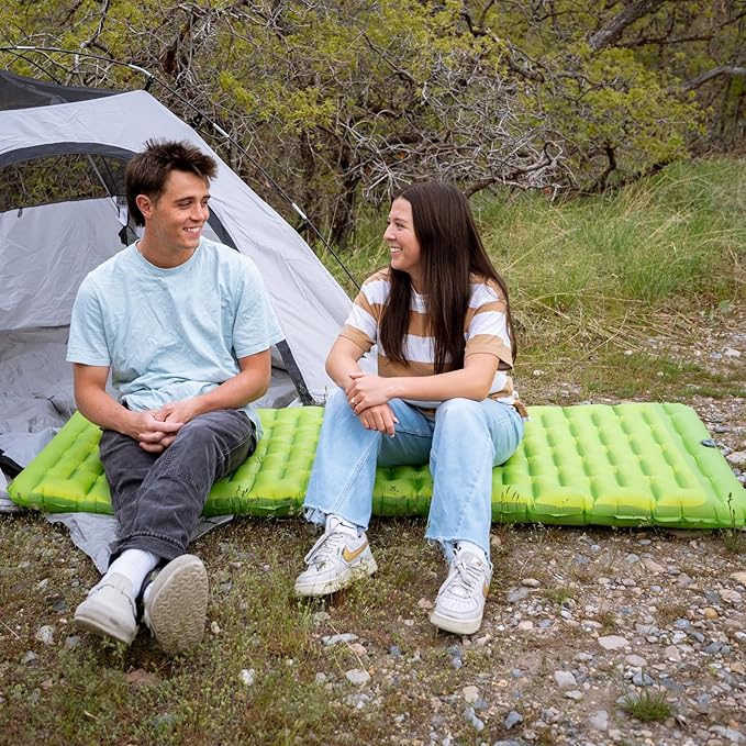 ATEPA ThermAir Backpacking Sleeping Pad, 6 R-Value Insulated Ultralight Inflatable Sleeping Pad Folding Camping Mattress with 7 Layers & Storage Bag for Camping Backpacking, Wide Long Size (72"x25")