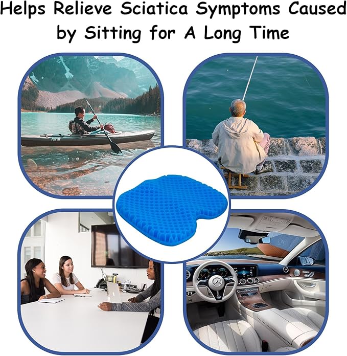 NEW-Vi Anti-Slip Kayak Seat Cushion - Waterproof Thicken Gel Boat Kayak Canoe Rowing Stadium Pad for Sit in Kayak Chair Kayak Accessories Equipment Gear for Fishing Kayak