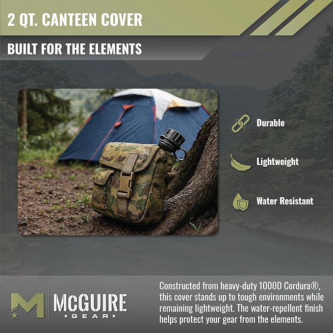 M McGuire Gear 2 Qt. Canteen Cover - OCP, MOLLE/Alice-Compatible, Made in The USA