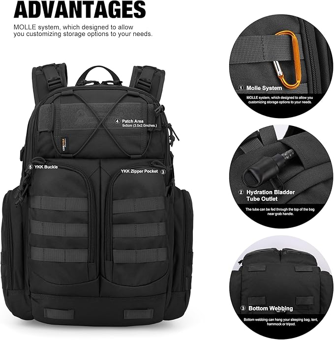 Mardingtop 40L Molle Tactical Backpack,Military backpack for Men, Cordura Backpack for Hiking,Camping,Hunting