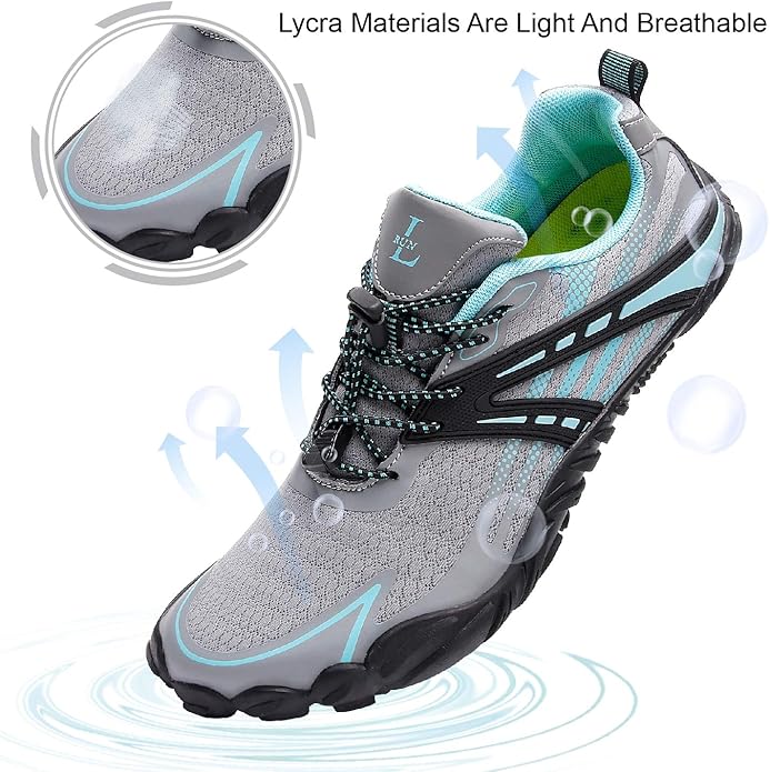 L-RUN Barefoot Water Shoes Women Mens Aqua Sock Athletic Hiking Water Sports Shoes for Swim Beach Pool Sand Diving Walking