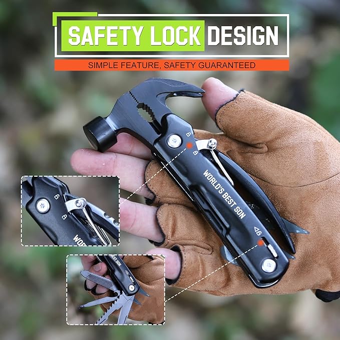 Gifts for Son - Son Gifts from Mom, Dad, Christmas Gift - Sons in Law Gift, Fathers Day Birthday Presents for Sons - Graduation Presents, Multitool Hammer