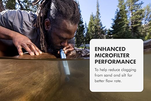 LifeStraw Peak Series - Personal Water Filter Straw for Backup Filtration, Emergency, Survival, and Ultralight Hydration, Mountain Blue, 2 Pack