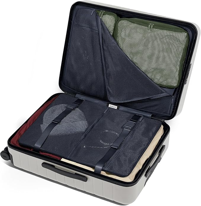 Away Medium Checked Luggage, Lightweight Hard Shell Suitcase with Spinner Wheels, Durable Rolling Luggage, TSA Lock, 26 Inch, Cloud Gray