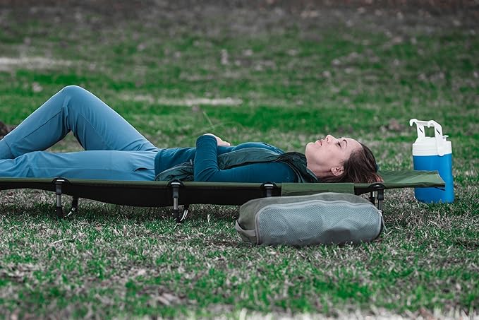 MARCHWAY Ultralight Folding Tent Camping Cot Bed, Portable Compact for Outdoor Travel, Base Camp, Hiking, Mountaineering, Lightweight Backpacking (Army Green)