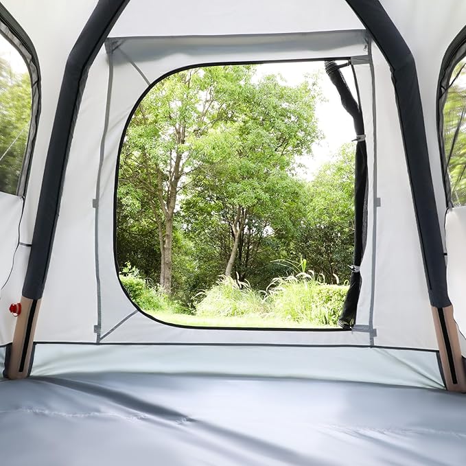 Quick Setup Tent,Automatic Inflatable Camping Tent,Easy Set up 3-4 Person Glamping Outdoor 4 Season Air Blow Up Tents, Rainfly & Windproof Portable