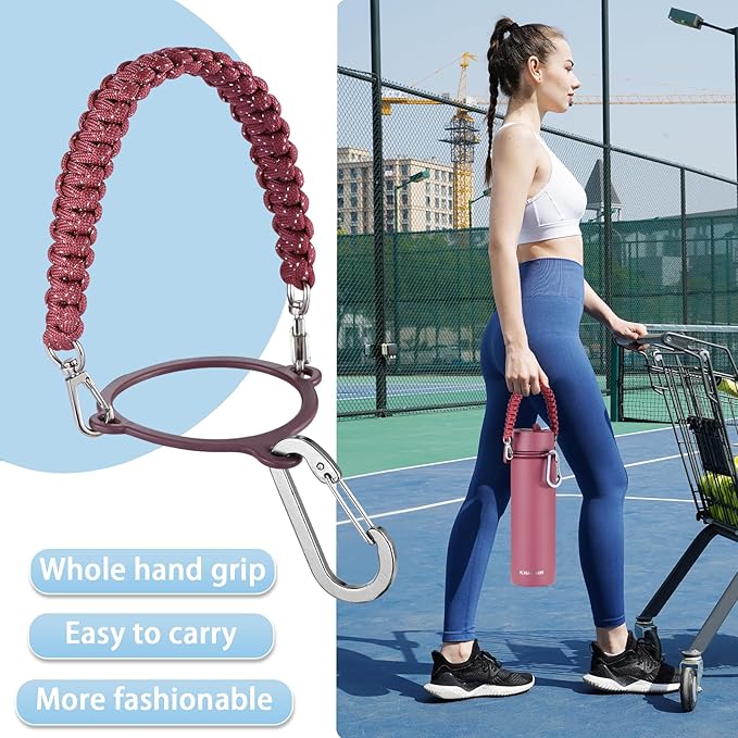 KXIAOCHEN Insulated Water Bottle, Stainless Steel Water Bottle, 2 Lids (Straw and Handle Lid),Wide Mouth Metal Water Bottles Keep Hot and Cold, Double Walled, Thermo Mug, Metal Canteen