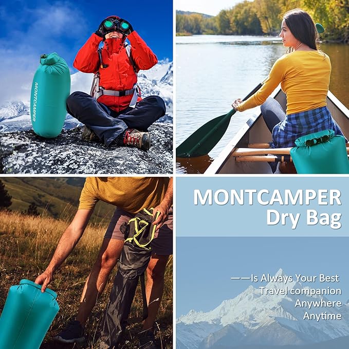 Upgraded 30D Nylon Waterproof Dry Bag-Extra Large Storage Sack for Hiking, Kayaking and Rafting-Roll Top Closure-Float on Water(20L/Turquoise blue)