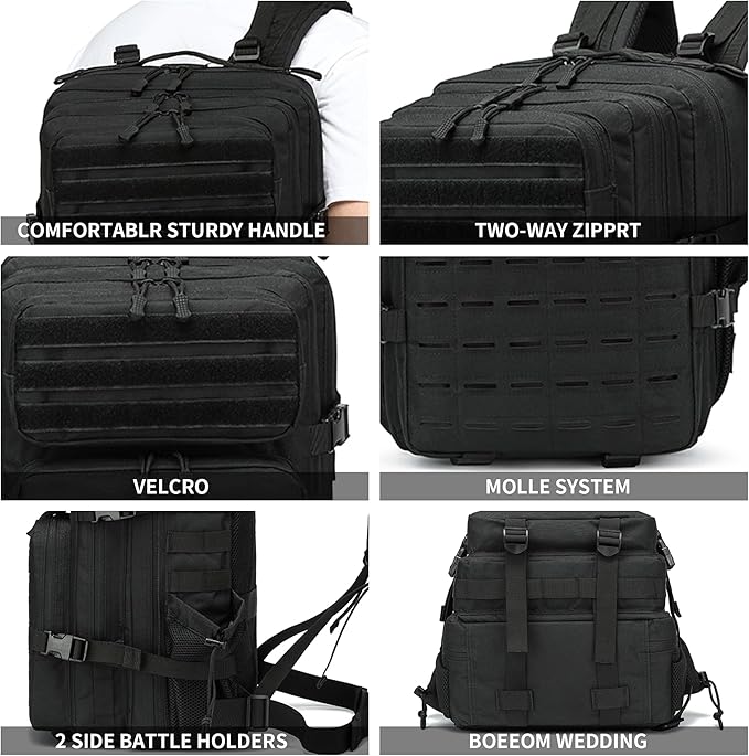 Military Tactical Backpack 45L/25L 3 Day Assault Pack Molle Daypack Hiking Backpack for Men and Women