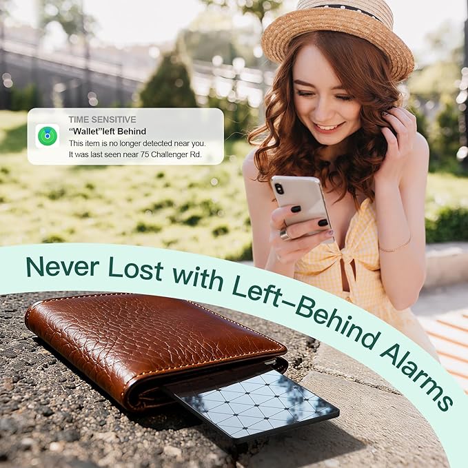 2026 MFi Certified Wallet Air Tracker Tag for New Year Stuffers for Men Gifts for Women, Smart Tag Work with Apple Find My Slim Tracking Card - White Elephant Gifts for Adults,100 Mouths Battery Life
