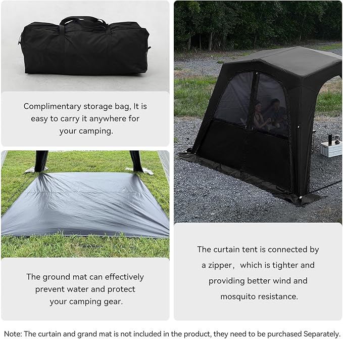 4-6 Person Inflatable Camping Tent Tarp Sun Shelter Blow Up Tent Easy Setup Waterproof Portable Air Canopy House Gazebos for Camping Backpacking Hiking Picnics Fishing
