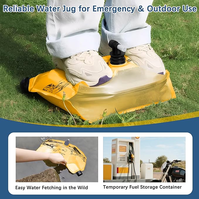 Camping Water Jug 2.1 Gallon CollapsibleWater Container Portable Water Bag for TravelOutdoor Hiking BPA Free Lightweight (Orange (2.1 Gal), 1)