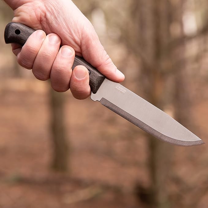 BPS Nighthawk Adventurer - Fixed-Blade Stainless Steel Survival Knife - Black Leather Sheath and Firestarter - Outdoor Full Tang Bushcraft Knife