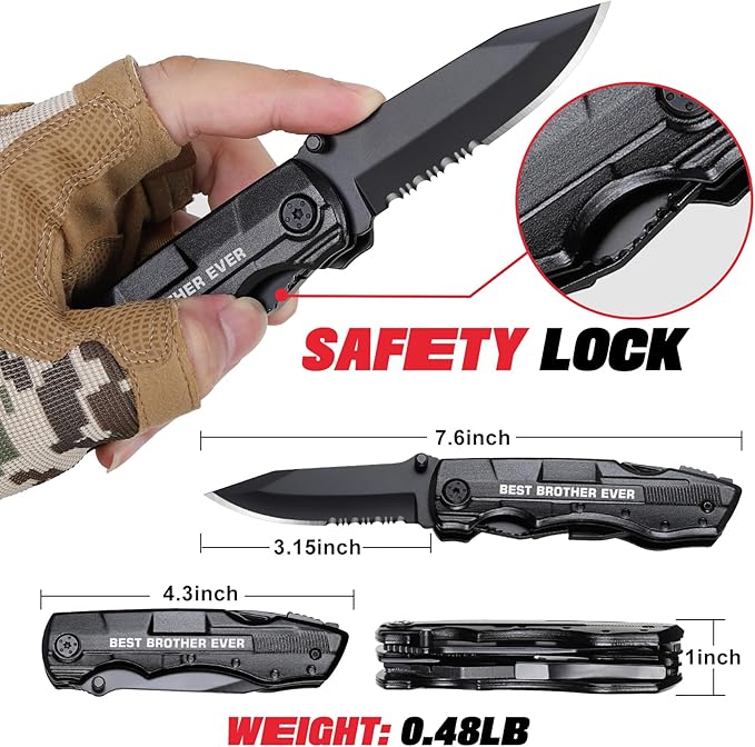 Gifts for Brother, BEST BROTHER EVER Multitool Knife, Brother Gifts for Christmas, Brother Gifts from Sister, Best Brother Gifts, Brother Birthday Gift, Gifts Idea for Brother