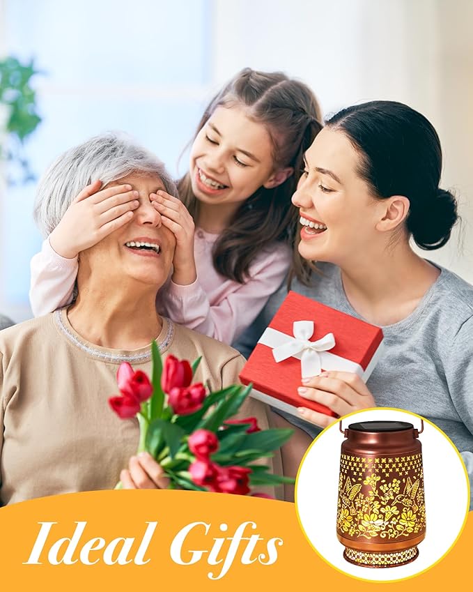 Hummingbird Solar Lanterns Outdoor Waterproof, Garden Decor Birthday Gifts for Women Mom Grandma Sister, Metal Hanging Solar Lights Outside Decorative for Yard Patio Backyard Christmas Decorations