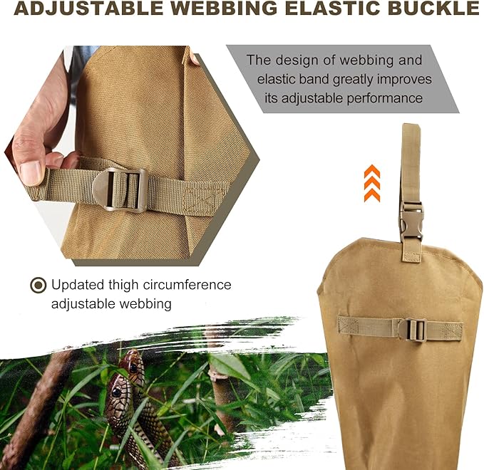 Snake Guard Chaps Waterproof Snake Chaps for Hunting Snake Bite Protection Gear Adjustable Size Snake Proof Gaiters Fit for Men & Women Anti-Snake Gaiters for Legs Cover From Ankle to Thigh