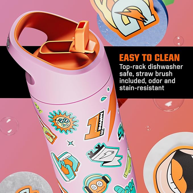 Gatorade Kids' Rookie Metal Water Bottle, 12oz, Stainless Steel Bottle, Double-Wall Insulation, Vacuum Insulated, Thermo Mug