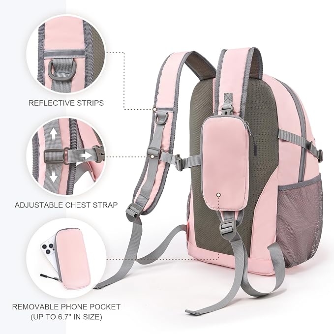 Hiking Backpack for Women Men 20l with Removable Phone Pocket Lightweight Small Travel Backpack Hiking Daypack for Women Men