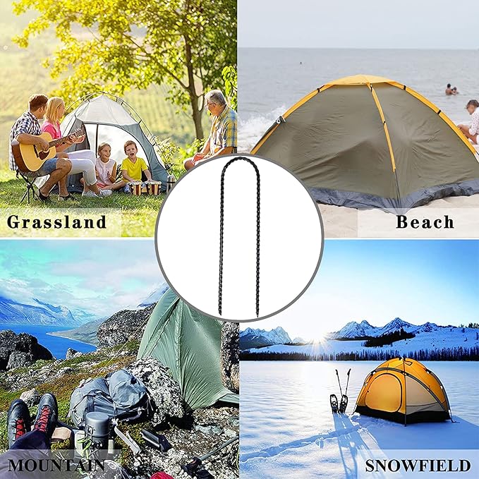 10"x2" Trampolines Wind Stakes Heavy Duty U Shape Galvanized Steel Trampoline Stakes Ground Anchors with Sharp End for Camping Tent, Garden Staples, Trampoline Pins (12)
