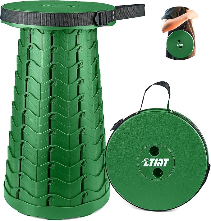 Portable & Lightweight Foldable Camping Chair for Adults, Heavy Duty Folding Stool with Adjustable Shoulder Strap, Perfect for Picnic, Beach, Backyard, and Sporting Events, Max Weight 400lbs