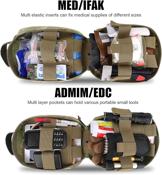 PETAC GEAR Tactical Rip Away Medical IFAK Pouch Tear Off First Aid EDC Pouches Molle & Belt Outdoor Emergency Survival Bag