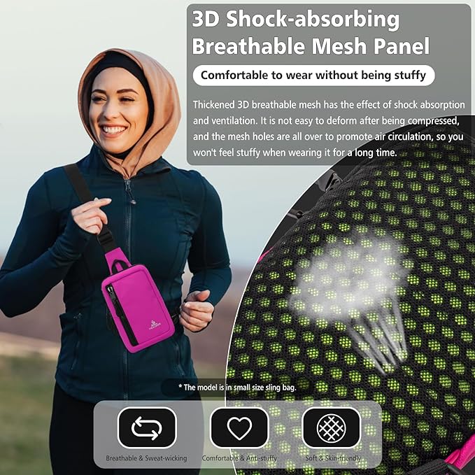 Peicees Small Crossbody Bag for Men Women Mini Sling Bag Travel Running Phone Daypack Cross Body Shoulder Bags, 2 Sizes, Small Rose