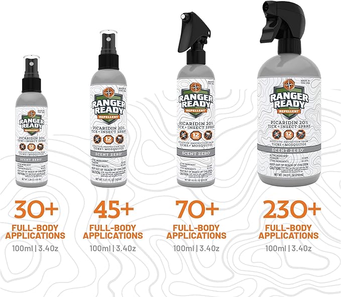 Ranger Ready Repellents Picaridin Insect Repellent Spray with Scent Zero - Mosquito Repellent and Tick Spray (5 oz, Pack of 1)
