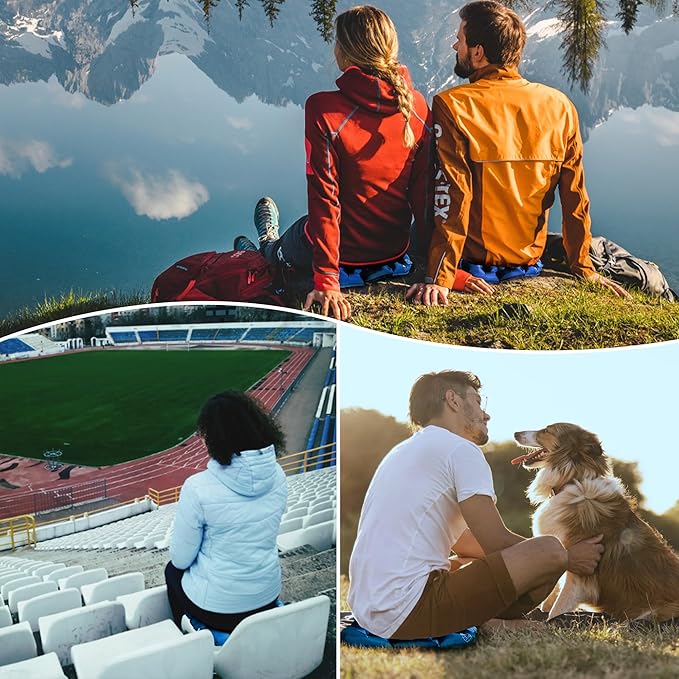 ONTYZZ Inflatable Seat Cushion Lightweight Stadium Seat Pad Travel Air Seat Cushion for Hiking Office Airplane Stadium Car