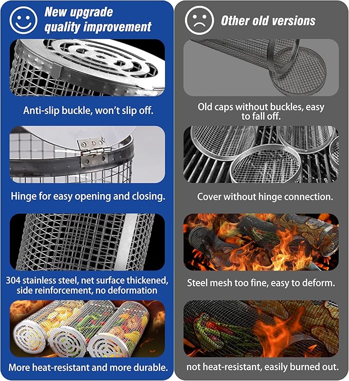 Outdoor Grilling Baskets Grill Bbq Equipment Tools Set Camping Camper Campfire Barbecue Cooking Utensils Kit Picnic Cookware Accessories Necessities Essentials Gear Stuff Must Have Gadget Needs Things
