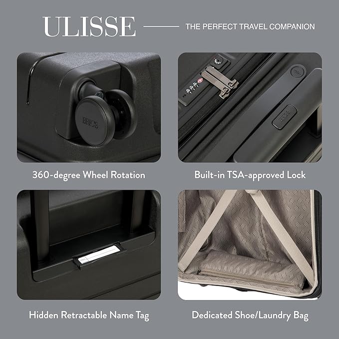 Bric's 28" Expandable Spinner Suitcase - Travel Luggage with TSA-Approved Lock and Hard Shell Exterior - B|Y Ulisse - Black