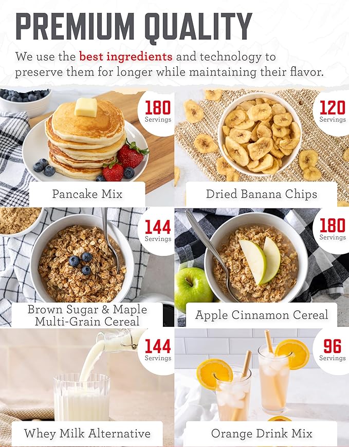 ReadyWise 6 Month Emergency Food Supply - 1,788 Servings, 12 Buckets Freeze Dried Protein Meals, Disaster Survival Food Storage, Ready to Eat, Camping Essentials, up to 25 Year Shelf Life